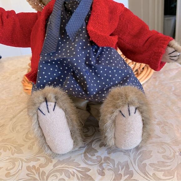 Boyd’s Bear ‘archive series’ Flower Straw Hat Red Sweater (head arms legs move) - Picture 4 of 9